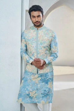 Revaan Nehru Jacket - Powder Blue -Anita Dongre S23B8LF Powder20Blue 4