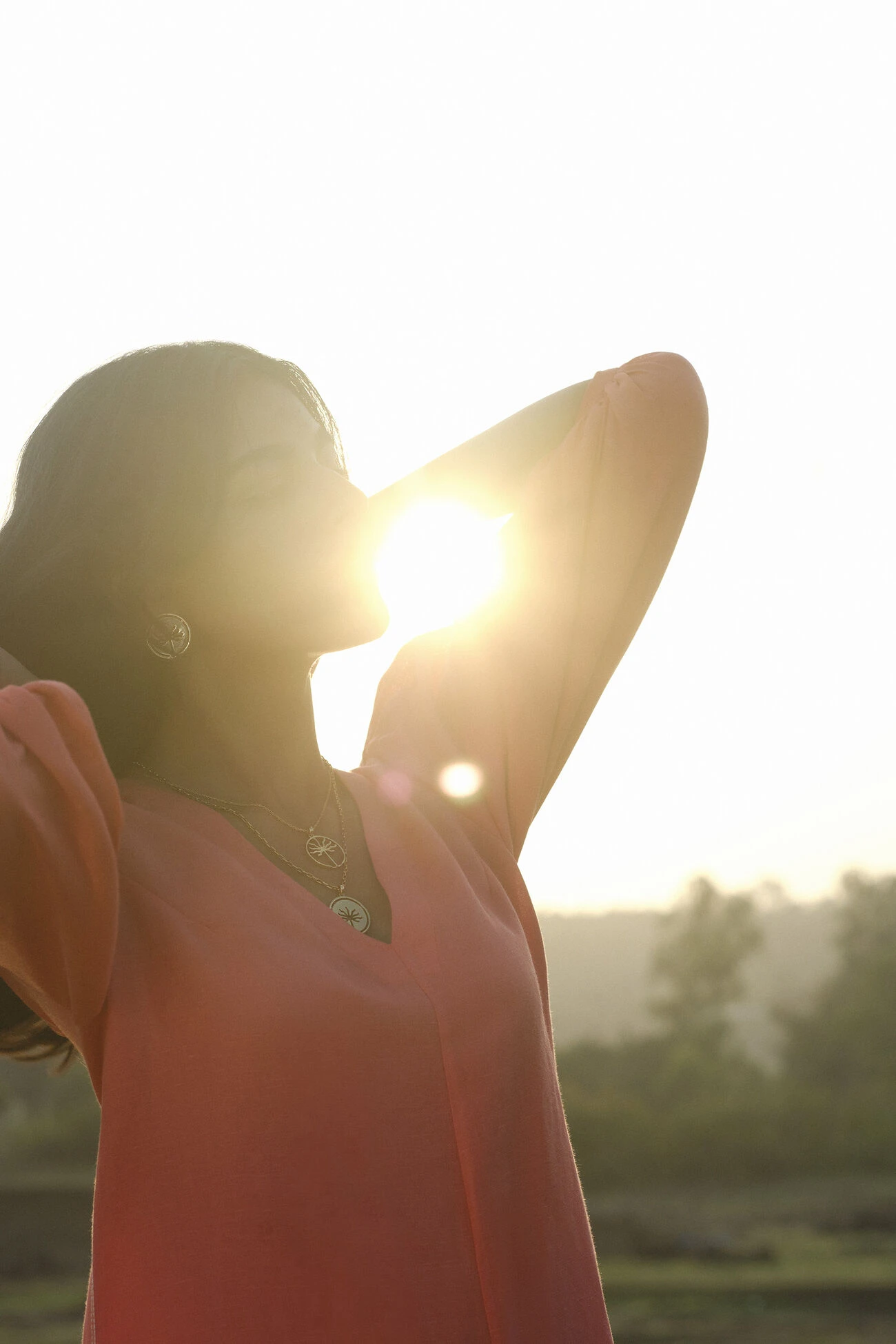 Savannah Front Slit Dress - Coral 5 Savannah Front Slit Dress - Coral - Image 3