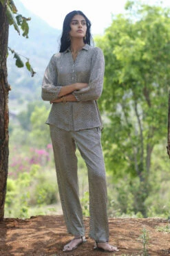 Chevron Shirt Coord - Black