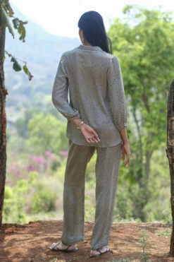 Chevron Shirt Coord - Black -Anita Dongre S23G563A black 2