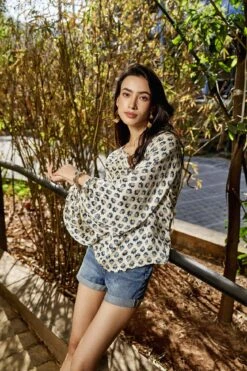 Floret Drawstring Top - Ecru -Anita Dongre S23G735B ecru 5