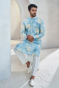 Revaan Kurta - Powder Blue -Anita Dongre S23K11LF Powder20Blue 4