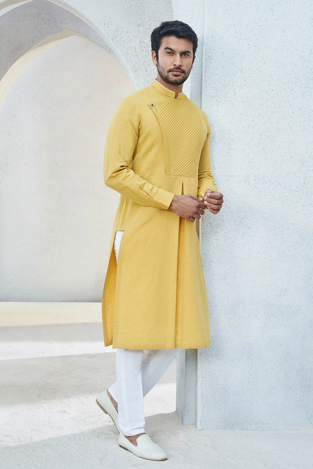 Faris Kurta - Mustard 4 Faris Kurta - Mustard - Image 2