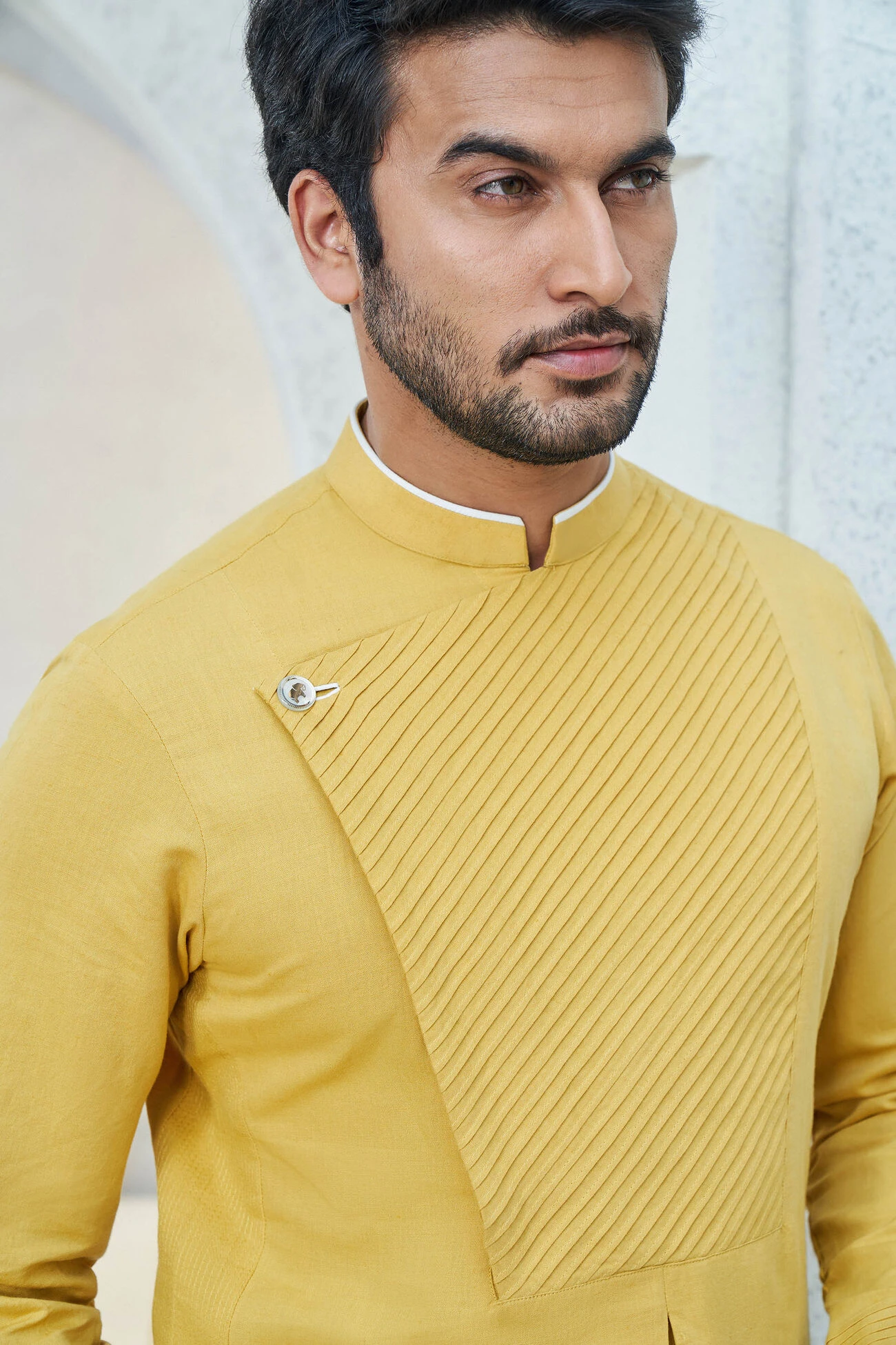 Faris Kurta - Mustard 6 Faris Kurta - Mustard - Image 4