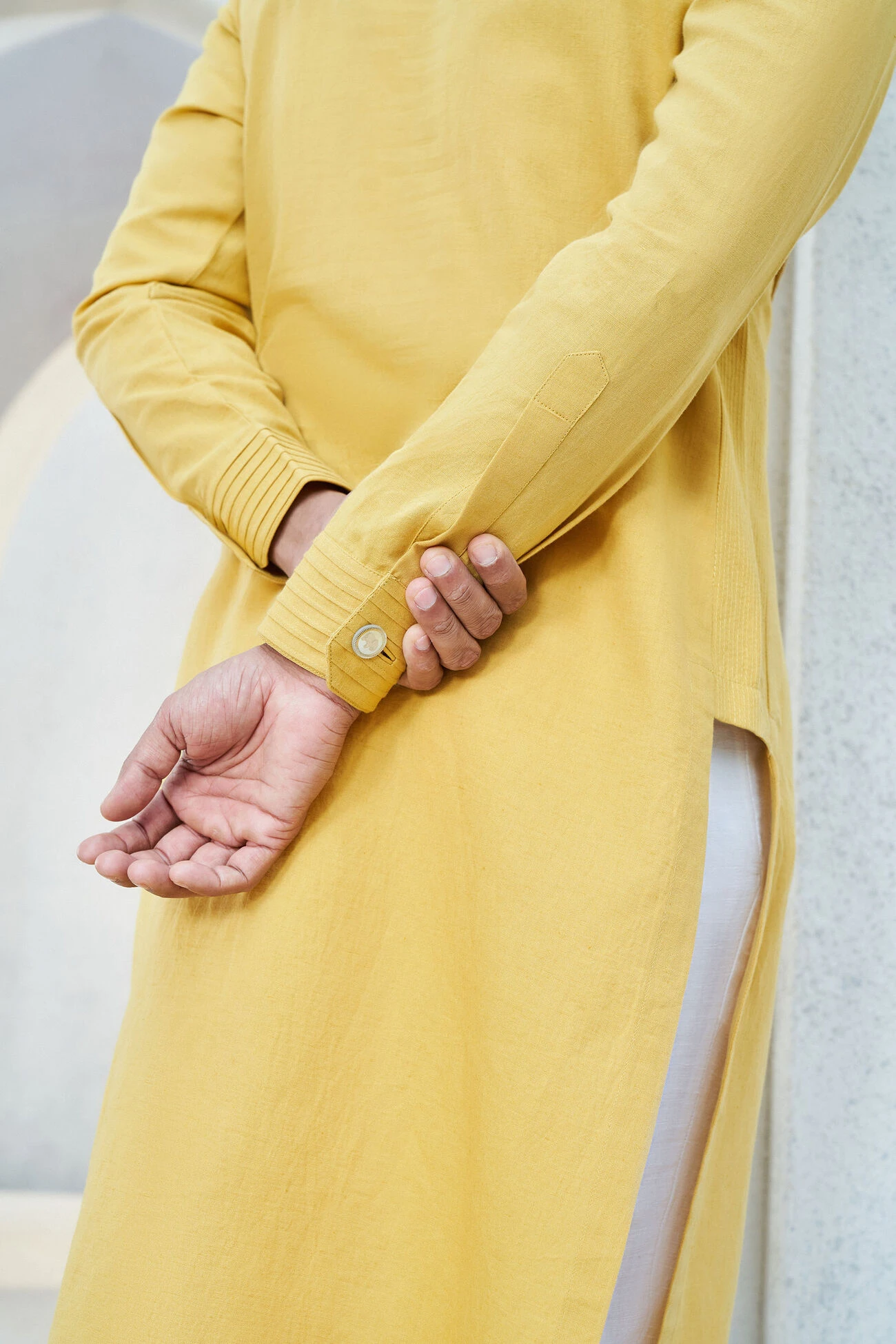 Faris Kurta - Mustard 8 Faris Kurta - Mustard - Image 6