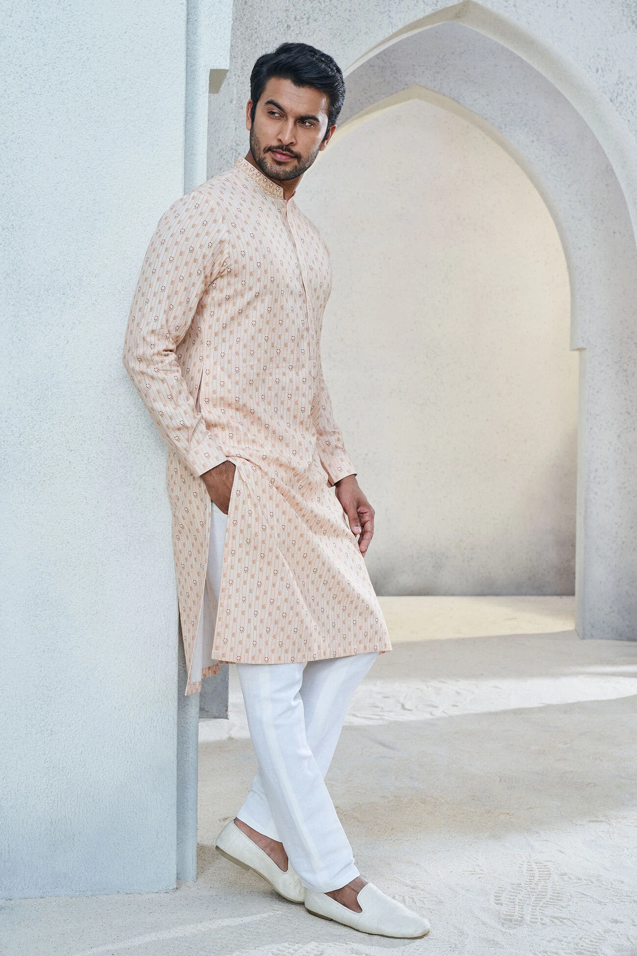 Shray Kurta - Salmon 4 Shray Kurta - Salmon - Image 2