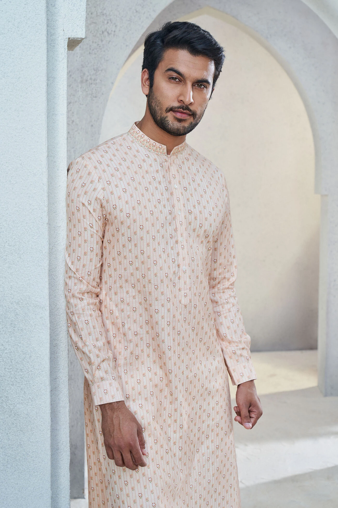 Shray Kurta - Salmon 6 Shray Kurta - Salmon - Image 4