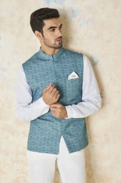 Nimay Nehru Jacket - Blue 12 Nimay Nehru Jacket - Blue -Anita Dongre S23M11B BLUE 5