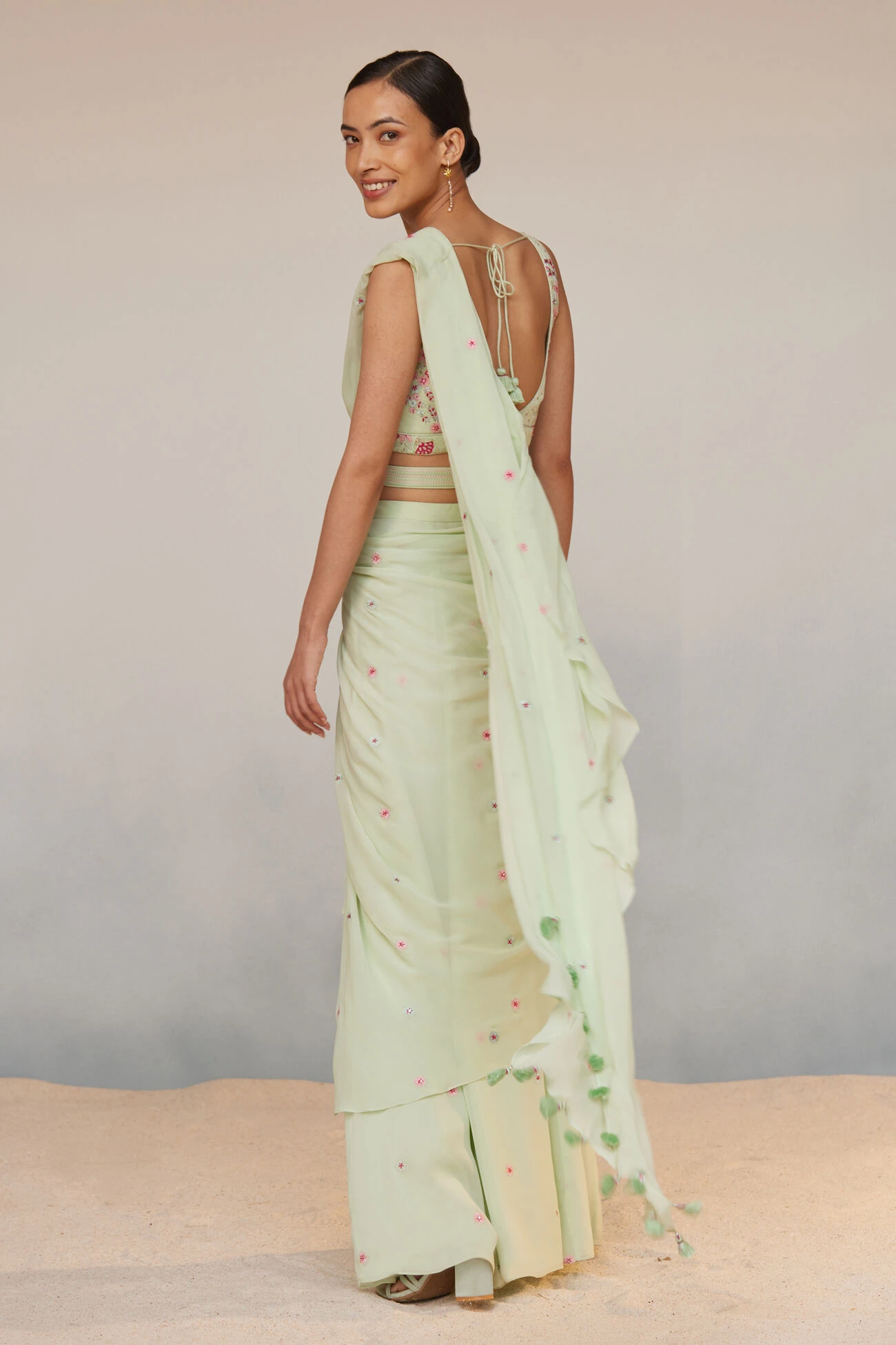 Asterope Saree - Pista 5 Asterope Saree - Pista - Image 3
