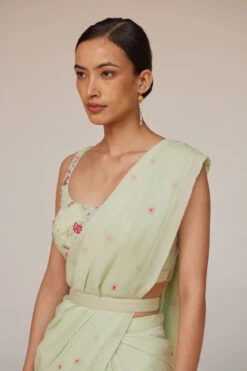 Asterope Saree - Pista 12 Asterope Saree - Pista -Anita Dongre S23MA153 Pista 4