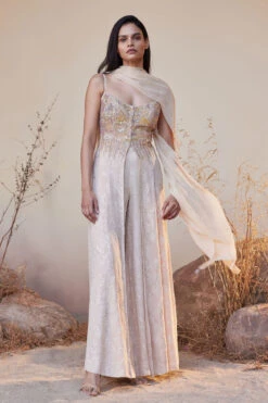 Sahara Tunic Cut Suit Set - Flesh -Anita Dongre S23R139 Flesh 2