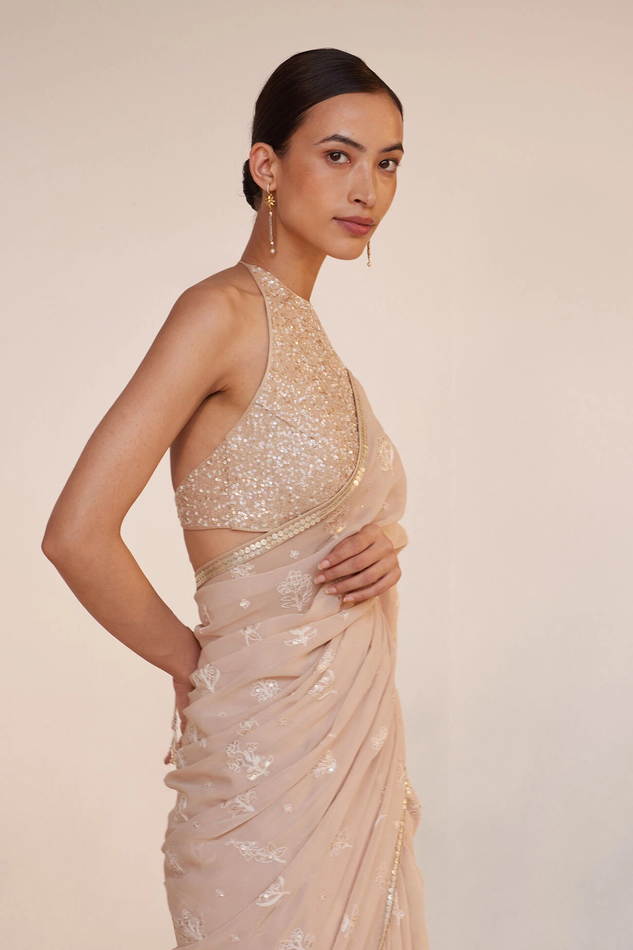 Iqra Saree - Flesh 8 Iqra Saree - Flesh - Image 6