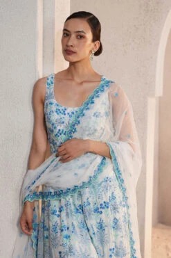 Periwinkle Suit Set - White -Anita Dongre S23R233 Blue 4