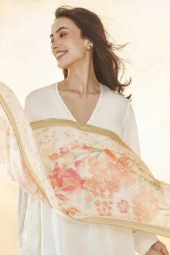 Calfuray Dupatta - Cream -Anita Dongre S23RS008S Cream 3
