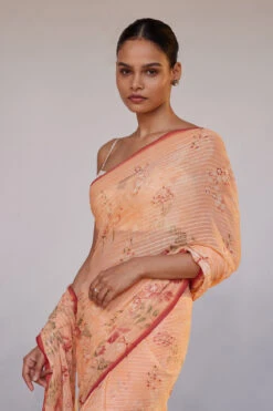 Calfuray Saree Set - Peach 13 Calfuray Saree Set - Peach -Anita Dongre S23RS112A Peach 5