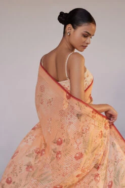 Calfuray Saree Set - Peach 14 Calfuray Saree Set - Peach -Anita Dongre S23RS112A Peach 6