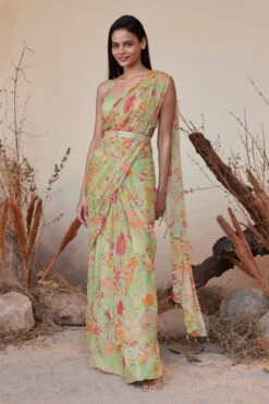 Juliette Saree Set - Lime -Anita Dongre S23RS135 lime 2