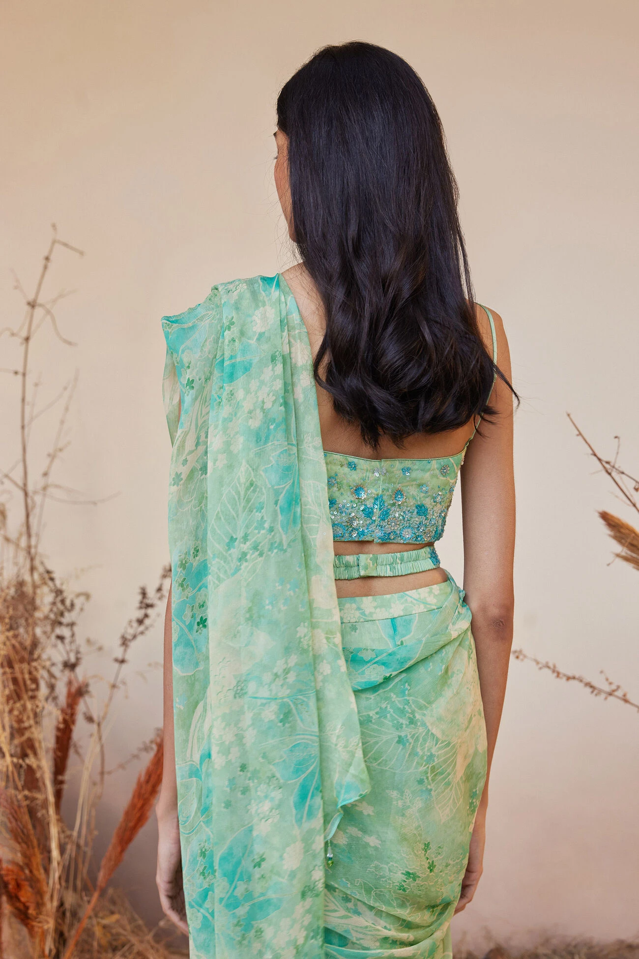 Aneeza Saree - Sage 8 Aneeza Saree - Sage - Image 6