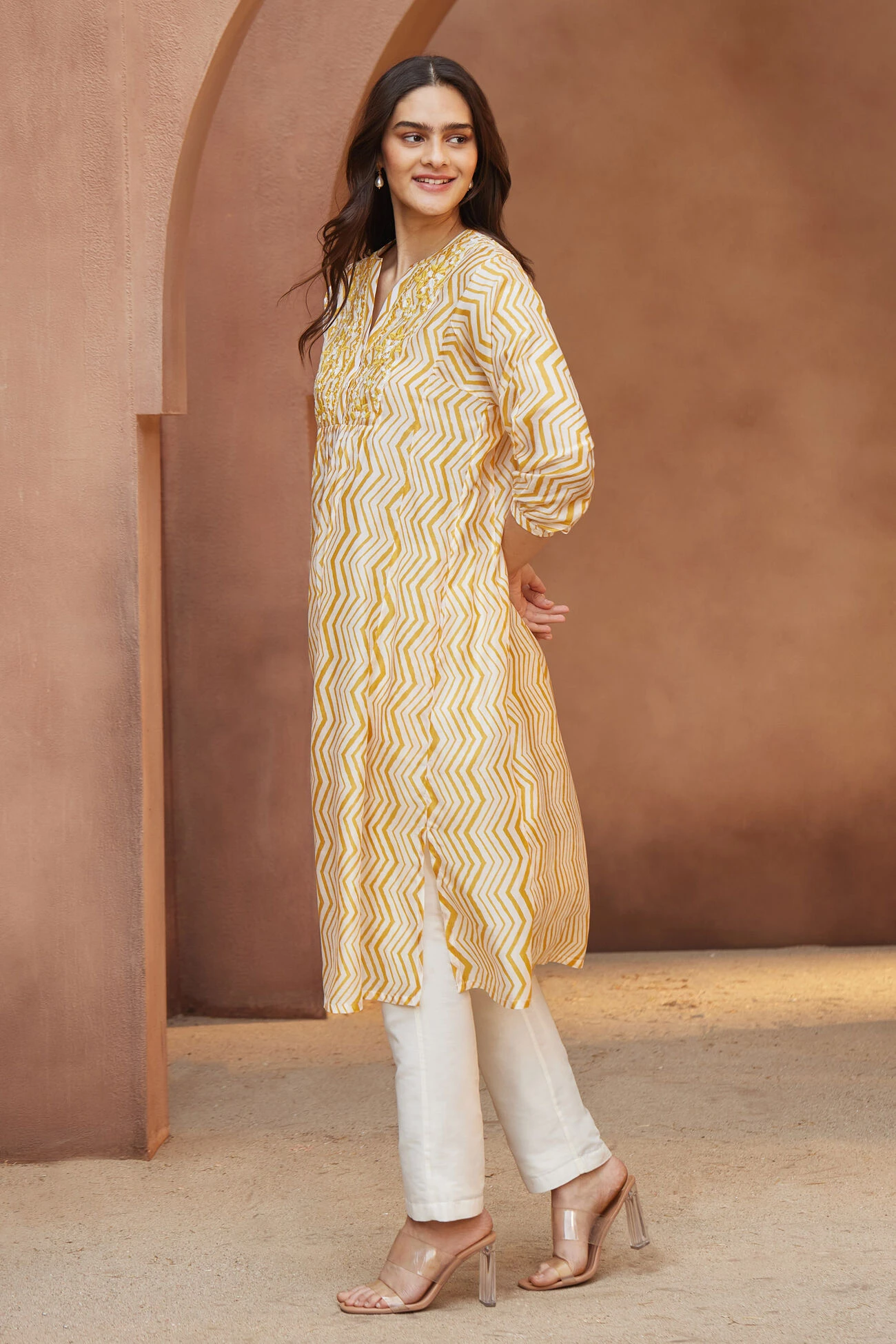 Ermir Kurta - Yellow 4 Ermir Kurta - Yellow - Image 2