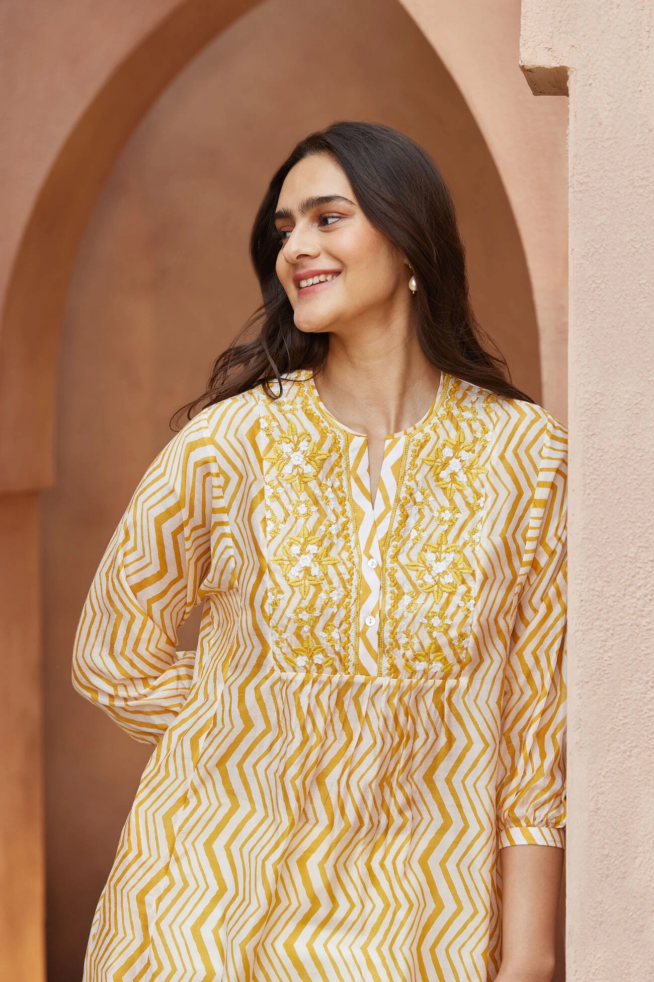 Ermir Kurta - Yellow 6 Ermir Kurta - Yellow - Image 4