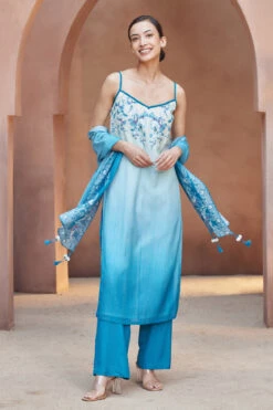 Alani Dupatta - Blue 9 Alani Dupatta - Blue -Anita Dongre S23SN5SD Blue 3