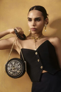 Symphony Of Blooms Crossbody Bag - Nocturnal Black -Anita Dongre S24SLING1 Black 1 1