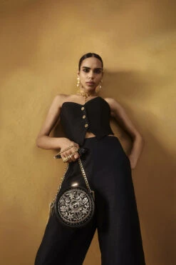 Symphony Of Blooms Crossbody Bag - Nocturnal Black -Anita Dongre S24SLING1 Black 4