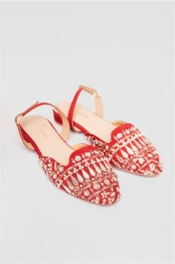 Chinnar Sling-Back Mules - Red