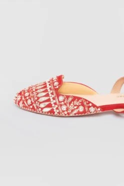 Chinnar Sling-Back Mules - Red -Anita Dongre ad chinaar red 3