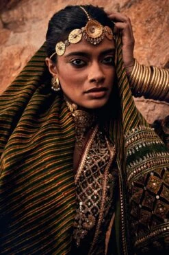 Leher Ajrakh Sharara Set – Emerald -Anita Dongre ad f21p54 emerald 3 1