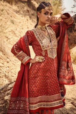 Ekaa Ajrakh Kurta Set – Red -Anita Dongre ad f21p60 red 2