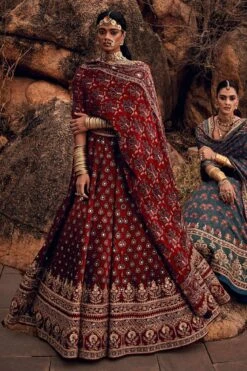 Laukya Ajarakh Lehenga Set- Red -Anita Dongre ad f21p62 lcd red 4 1