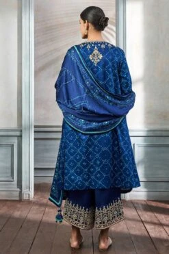 Ganavi Bandhani Kurta Set – Blue -Anita Dongre ad f21p74 blue 3