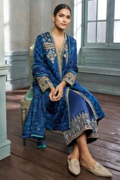 Ganavi Bandhani Kurta Set – Blue -Anita Dongre ad f21p74 blue 4