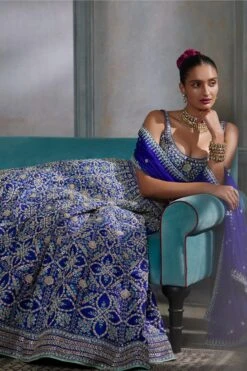 Vanishri Lehenga Set – Blue -Anita Dongre ad f21r21lcd blue 2