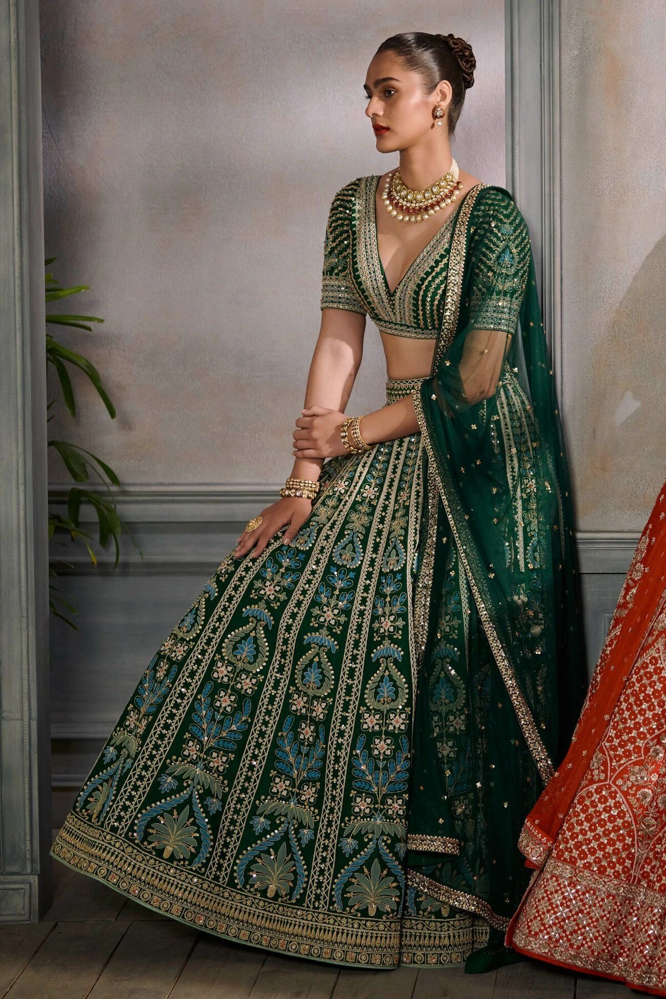 Rooma Lehenga Set – Green 5 Rooma Lehenga Set – Green - Image 3