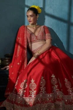 Janki Lehenga Set – Red -Anita Dongre ad f21r74lcd red 2