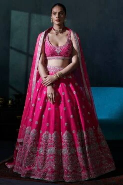 Ezrine Lehenga Set – Carrot Pink