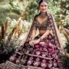 Vrita Lehenga -Anita Dongre ad fw20ab011lcd burgundy velvet 1