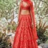Idaya Lehenga Set-Red