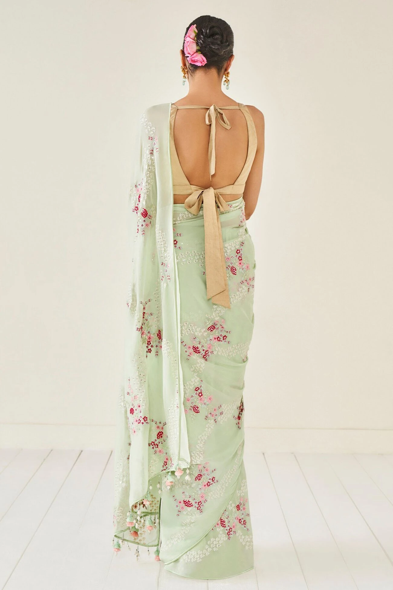 Alyssa Saree Set – Pista 5 Alyssa Saree Set – Pista - Image 3