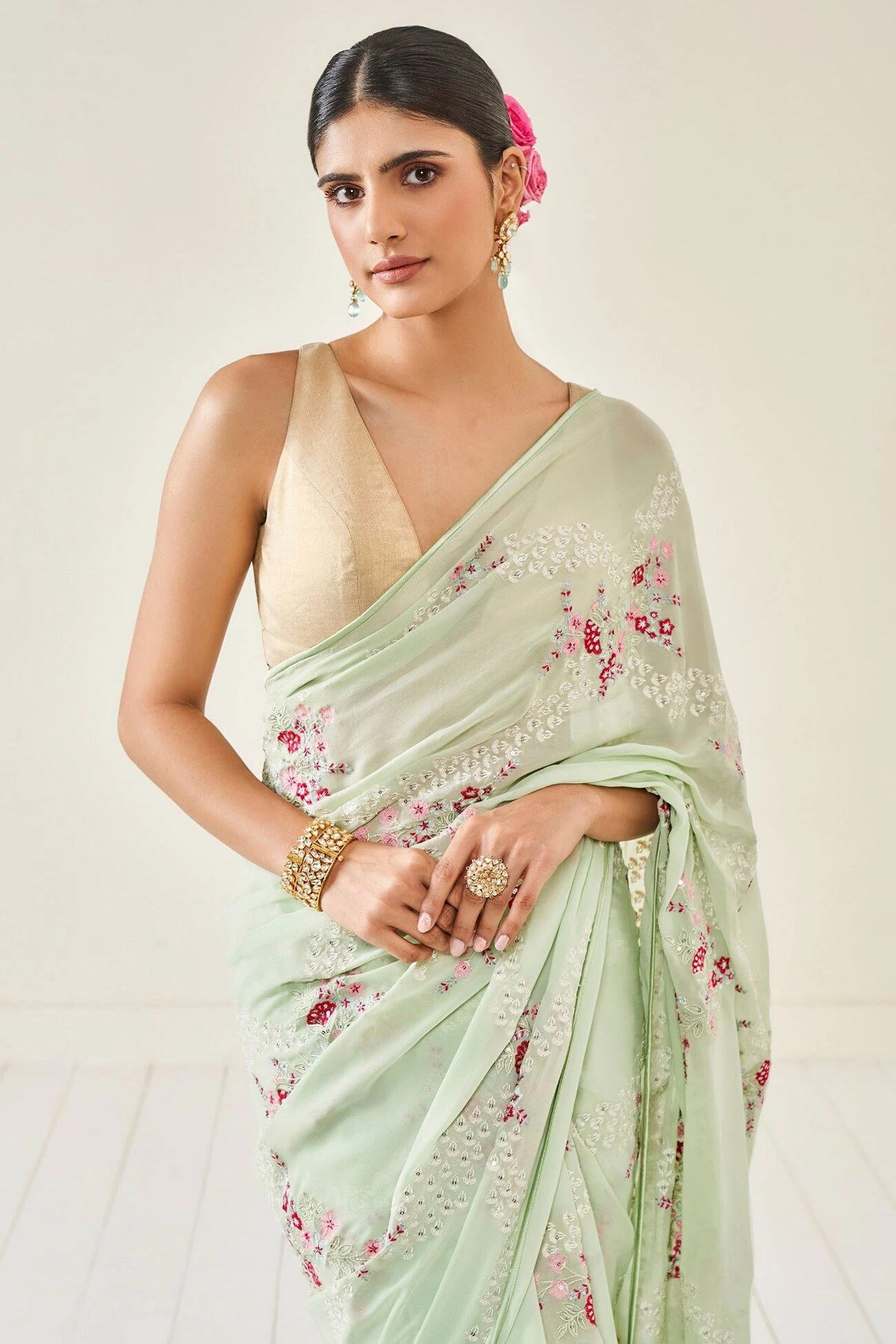 Alyssa Saree Set – Pista 6 Alyssa Saree Set – Pista - Image 4