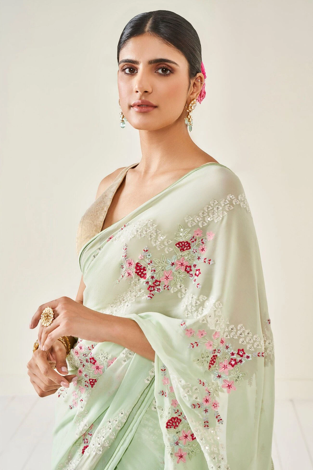 Alyssa Saree Set – Pista 7 Alyssa Saree Set – Pista - Image 5
