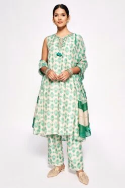 Maushmi Kurta Set – Green