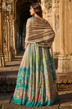 Flamingo Paradise Lehenga Set​ - Powder Blue -Anita Dongre ad s22rm108a p blue 3