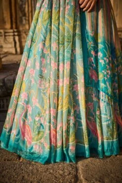 Flamingo Paradise Lehenga Set​ - Powder Blue -Anita Dongre ad s22rm108a p blue 5
