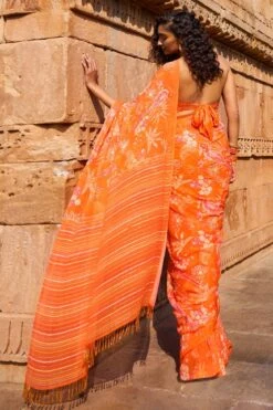 Magic Magpies Saree Set - Orange -Anita Dongre ad s22rm114 orange 2