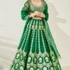 Alethi Lehenga Set- Emerald Green