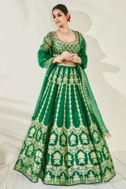 Alethi Lehenga Set- Emerald Green
