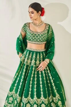Alethi Lehenga Set- Emerald Green -Anita Dongre ad ss20rr100 emerald green 4